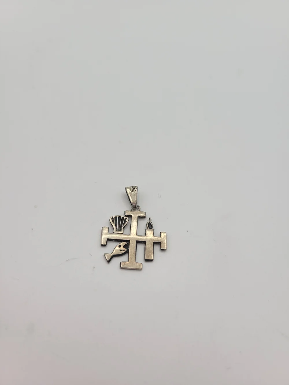 Sterling Silver Stunning Catholic Crucifi Holy Cross Pectoral Jerusalem Pendant